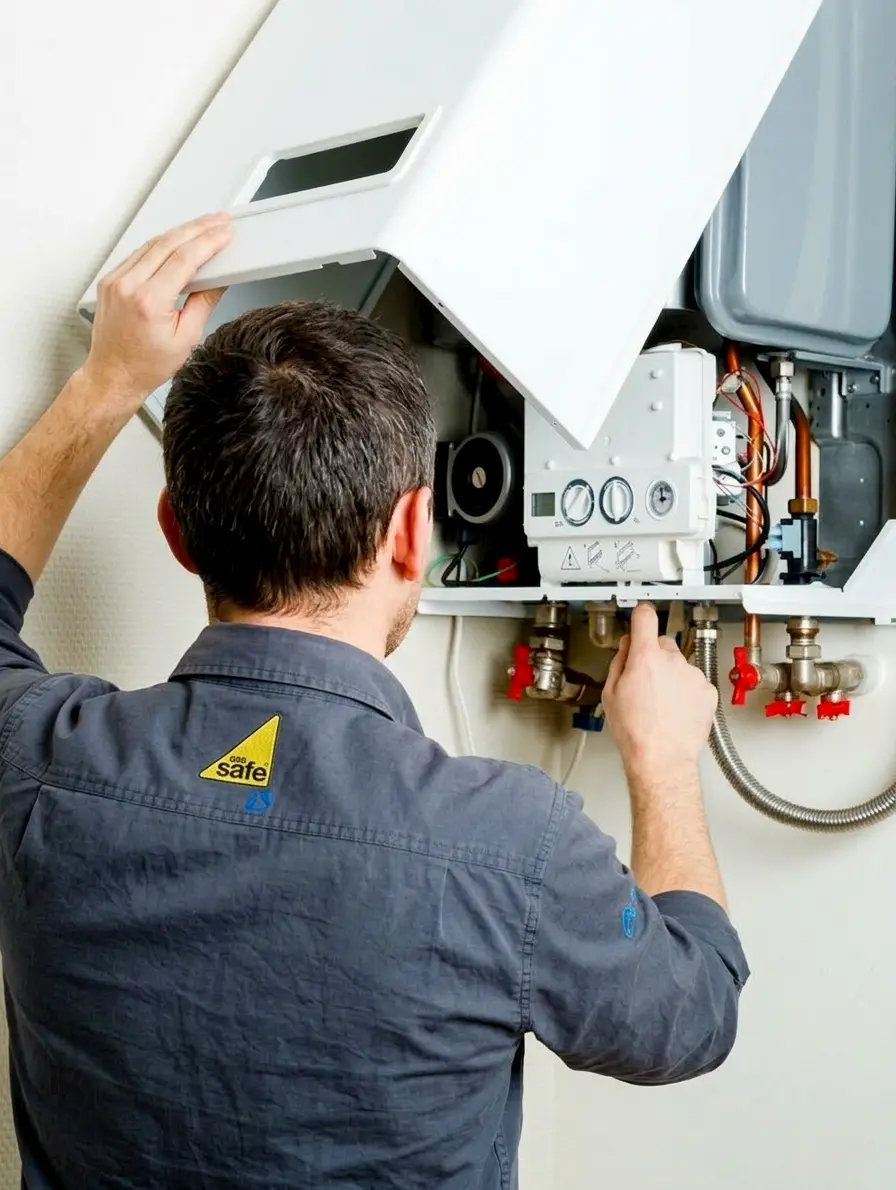 Gas Safe Oakland Engineer working on Gas Boiler